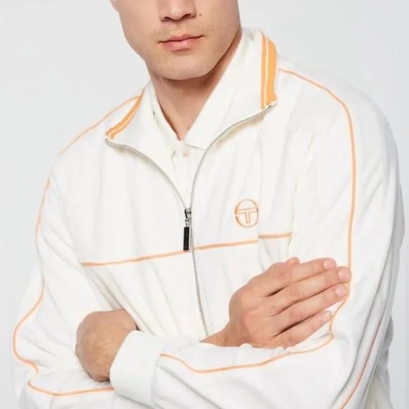 Sergio Tacchini Cream Jacket with Orange Highlights - Picture 1 of 10